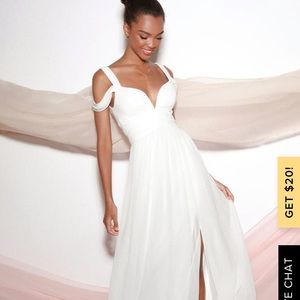Lulus Ocean of Elegance Ivory Maxi Dress